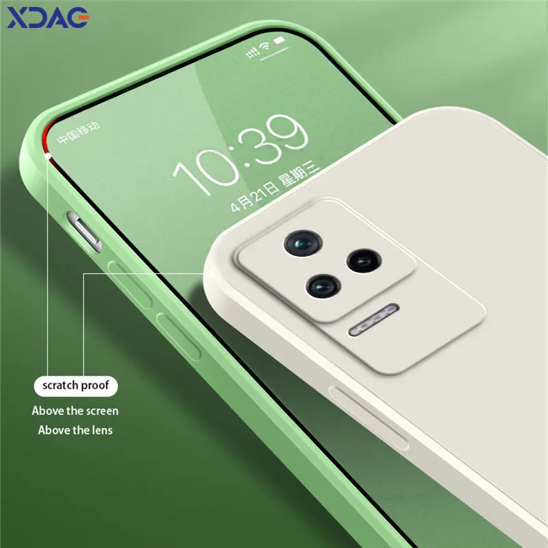 Original Square Liquid Silicone Soft Camera Protective Cute Phone Case