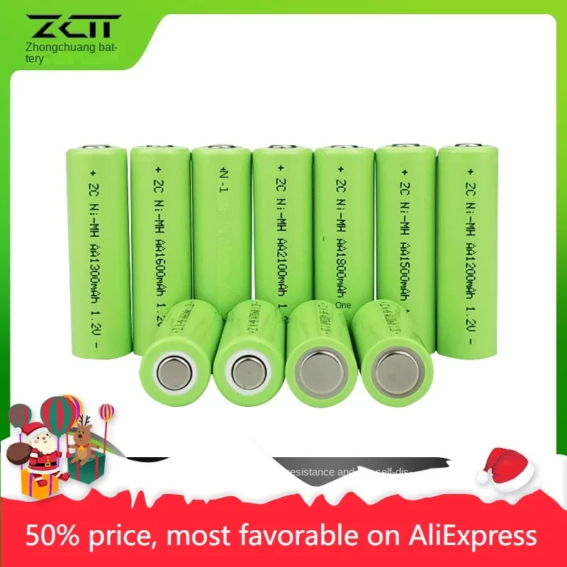 

Long-lasting 2000mAh NiMH AA5 Flat Top Batteries Combo Pack for Electric Shavers and Solar Lights
