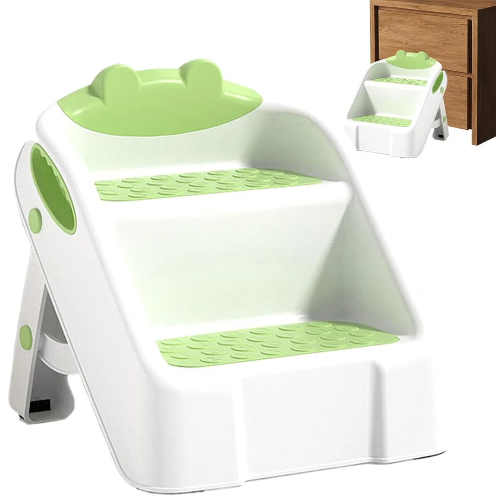 2 Step Stool for Kids Anti-Slip Foldable for Potty Training Bathroom and Kitchen