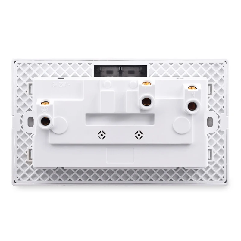 2 gang UK socket switch side view