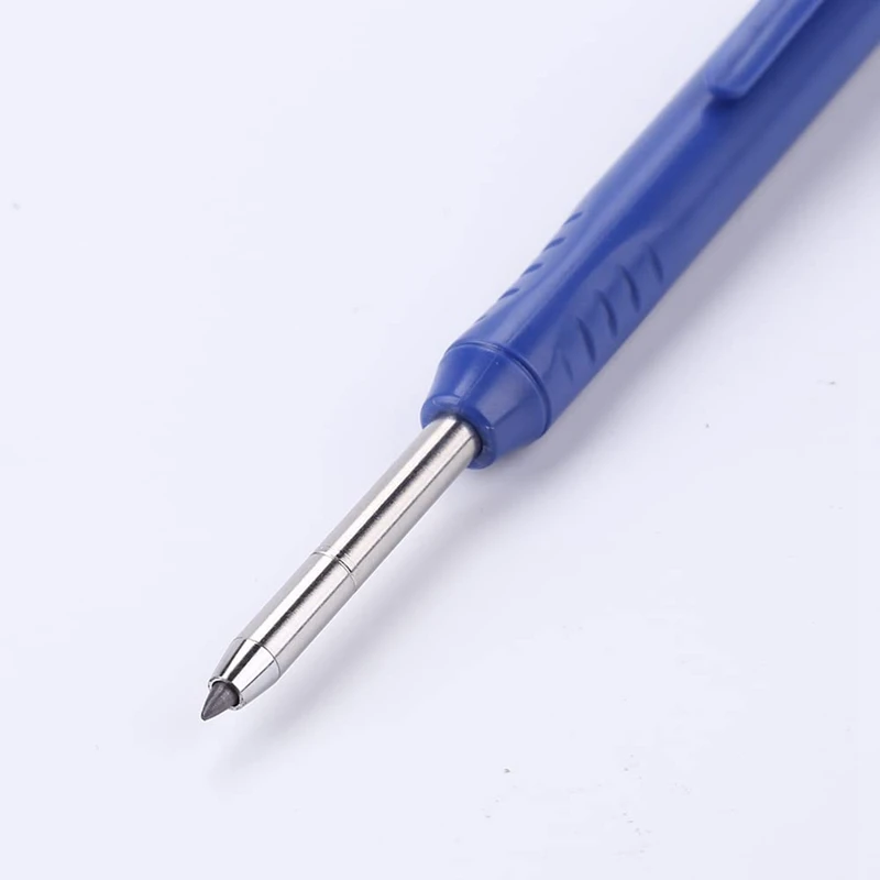 3 Pcs Solid Carpenter Pencils Set Woodworking Mechanical Pencils With 18 Pcs Refills In 3 Colors, Deep Hole Pen Scriber