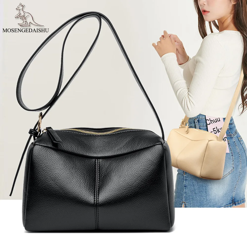 

Luxury Soft Leather Crossbody Bags for Women Simple Solid Color Female Shoulder Bags 2023 Fashion Handbags and Purses Ladies Sac