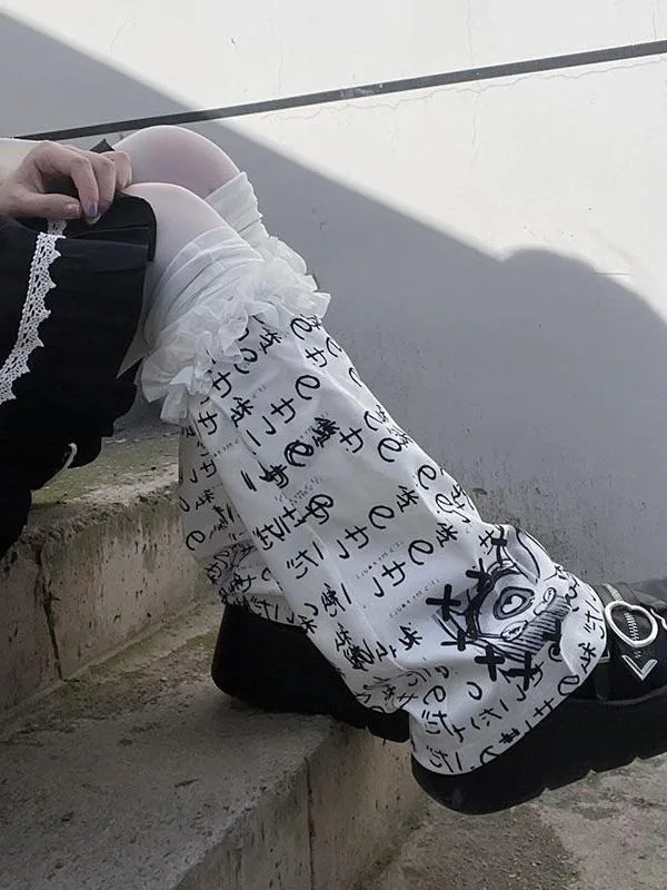 BWANGIAO Donna Jeans Carini Scaldamuscoli Ragazze Anni '80 Harajuku Punk Gamba Alta Calzini e Calzettoni Preppy Calze Abiti gotici Streetwear