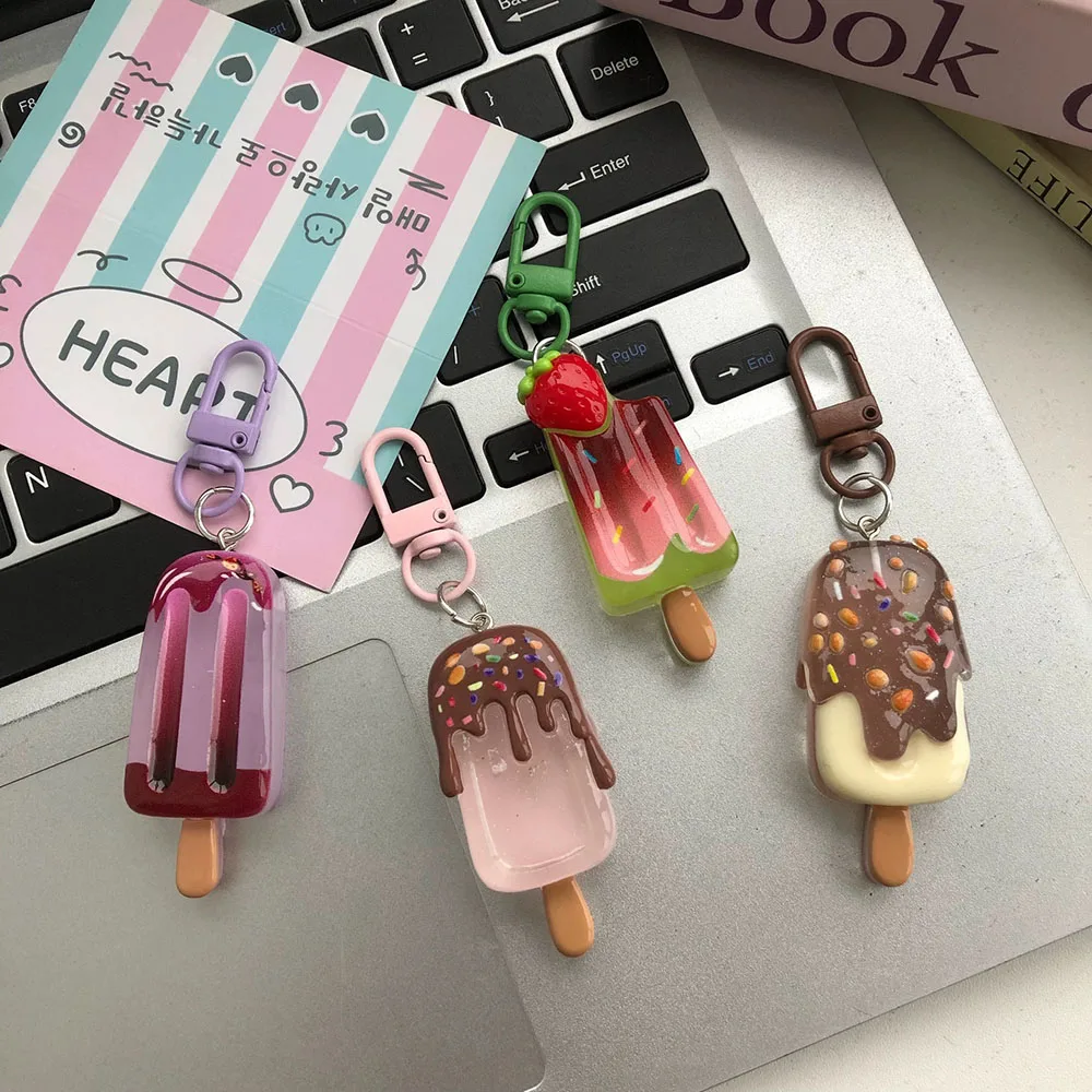Exquisite Dopamine Sweet Fun Ice Cream Keychain – Fashionable Handbag Chain Accessory Gift