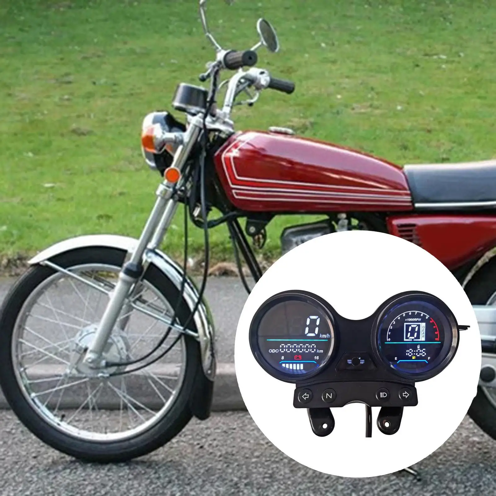 DC 12V Motorcycle Digital Odometer Speedometer for Yamaha Ybr 125 Digital Instrument Motorcycle Speedometer Fuel Gauge Oil Gauge