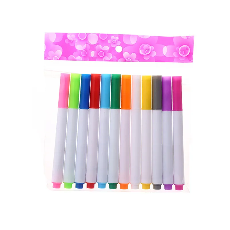 1/12Pcs 컬러 액체 분필 먼지가 없고 지울 수있는 LED 형광등 보드 펜 어린이 낙서 그림 칠판 펜