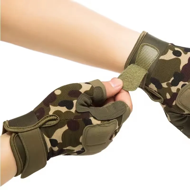 1 Pair Paratrooper Half Finger Tactical Gloves for Men Special Forces Fans Outdoor Sports Cycling & Mountaineering 2
