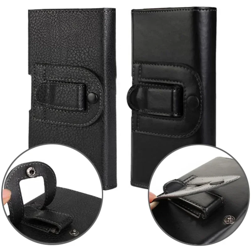 Premium PU Leather Phone Holster with Belt Clip and Waist Pouch
