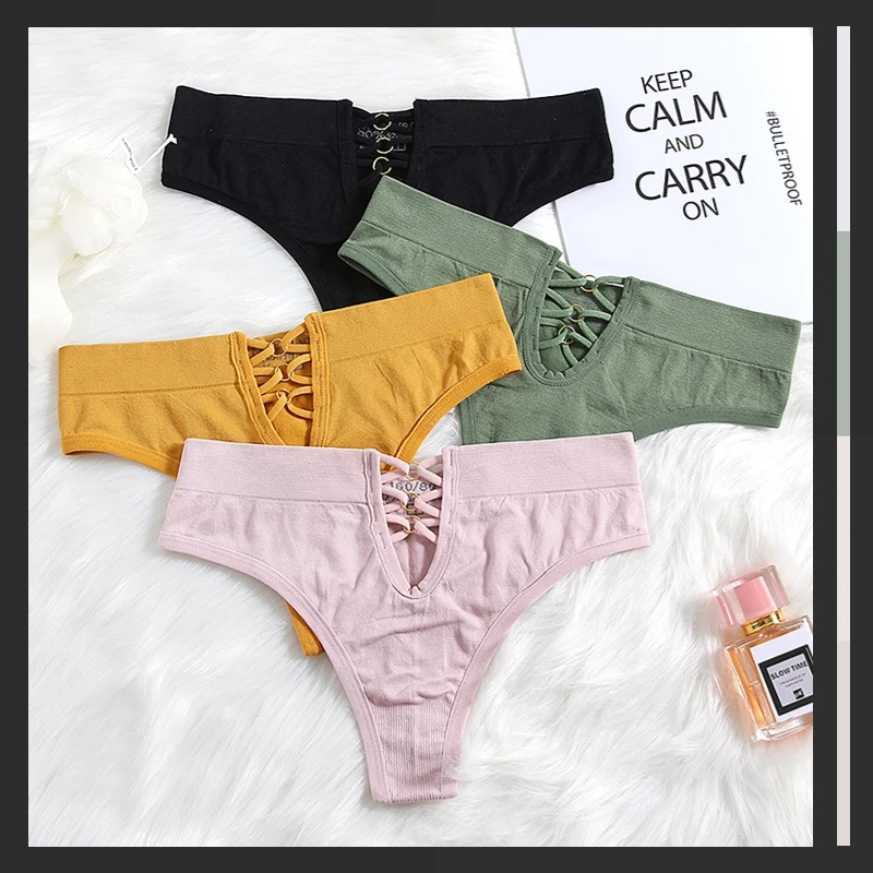 5/10 Pack Ladies Womens Everyday Thongs Panties Underwear Knickers Lingerie  UK