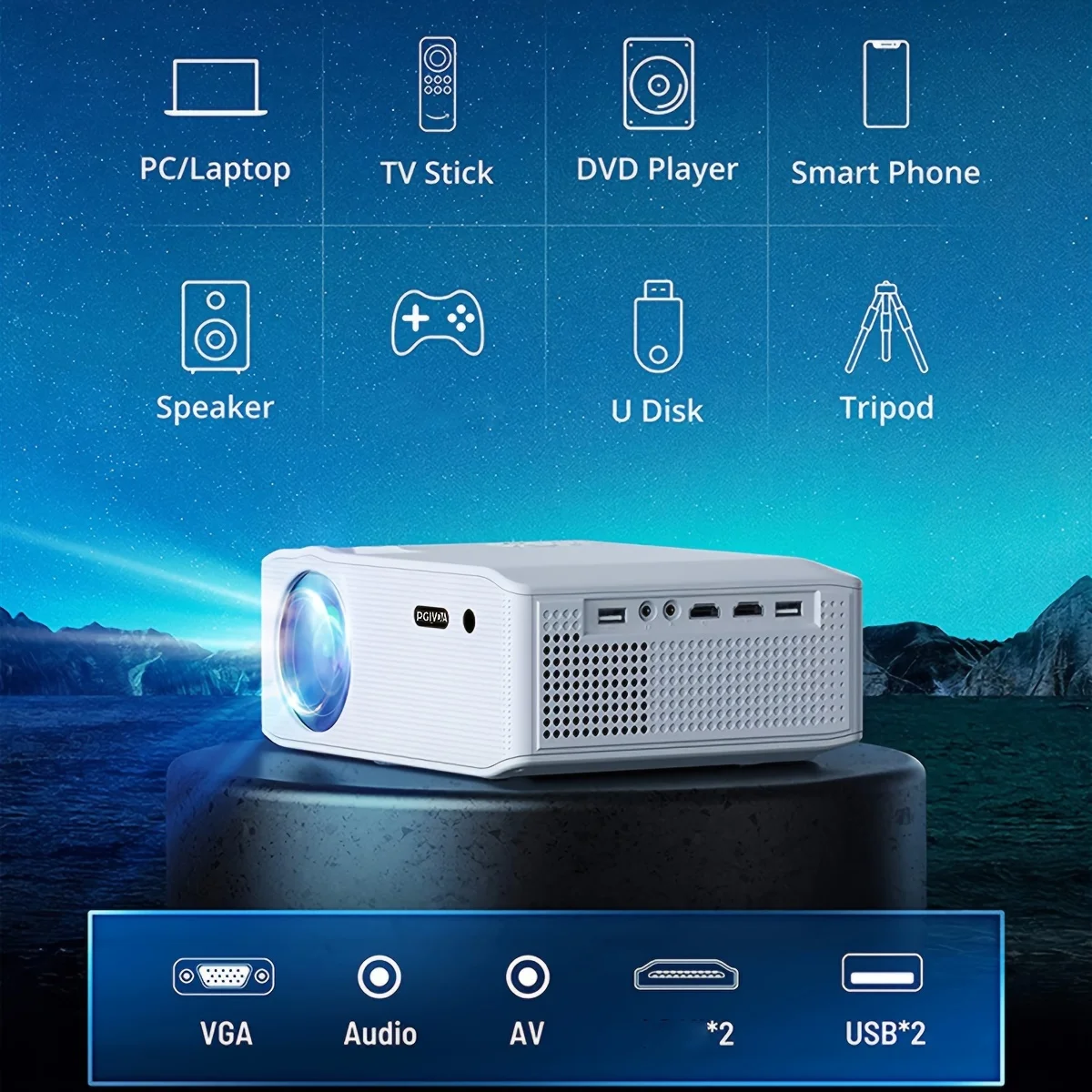 5G WiFi Wireless Native Full HD 1080P Projector Home Theater Video Projector Portable Outdoor