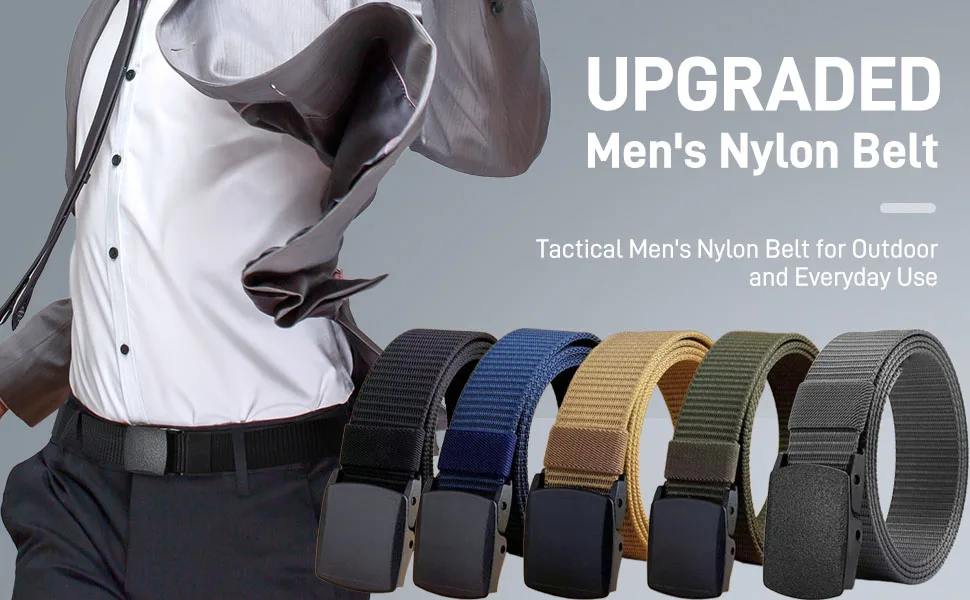 Breiter metallfreier taktischer Gürtel für Herren, Canvas-Nylon, automatische Schnalle, Militärgürtel, multifunktionaler Outdoor-Sport-Jagd-Hüftgürtel – Detail 1