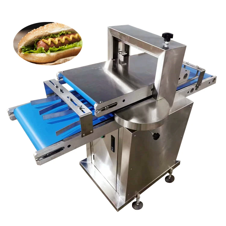 Automatic Bread Full Cutting Machine Burger Slicer Hot Dog Bun Half Cutter