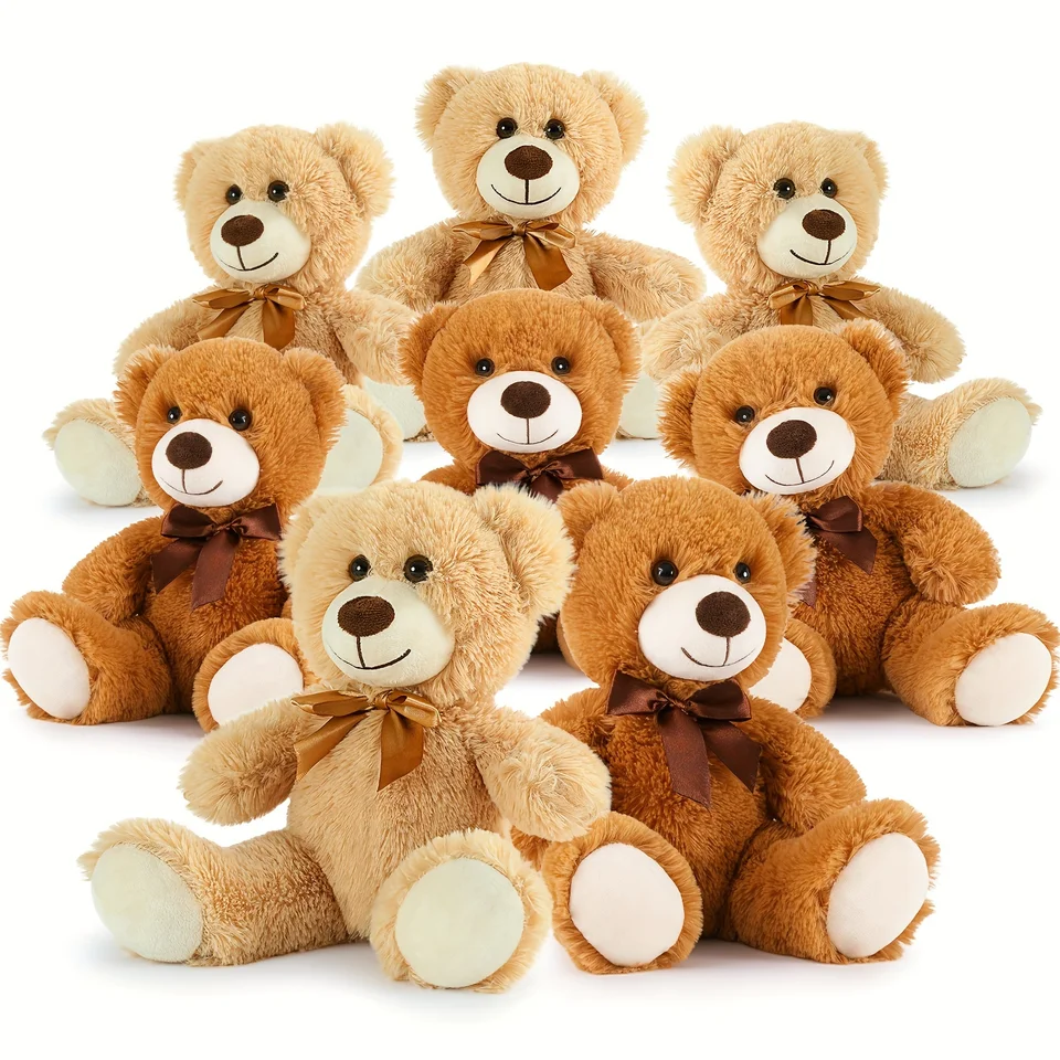 Bulk 8 Pack Small Teddy Bears Plush Stuffed Animals