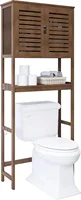 Bamboo Over-The-Toilet Organizer Rack, Freestanding Toilet Space Saver with 3-Tier Adjustable Shelves (Walnut) 1