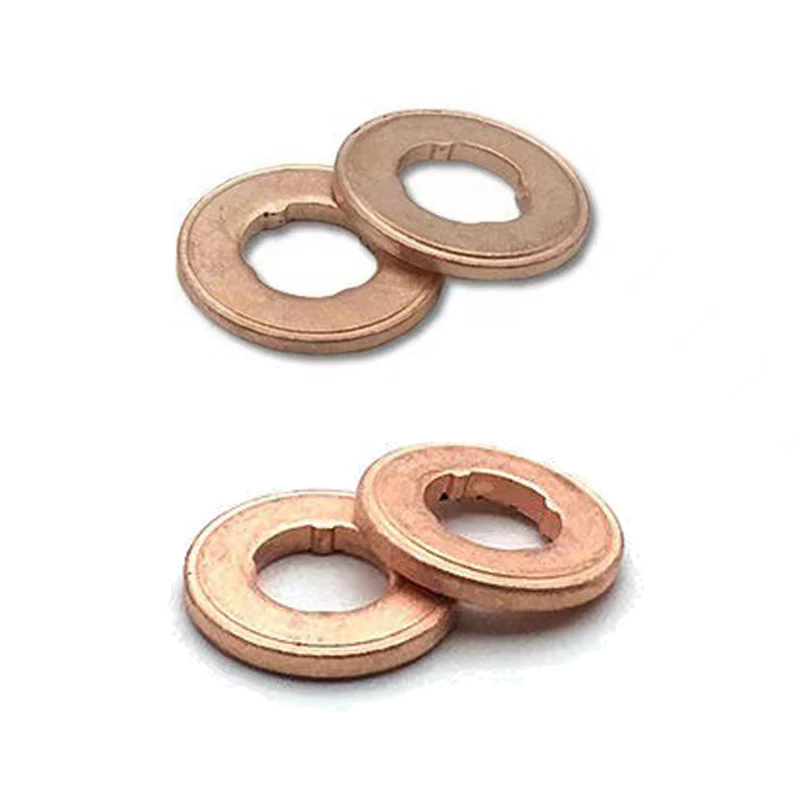 Diesel Injector Gasket 20 pcs 7x15mm EURO-III Common Rail Injector Nozzle Copper Pad Gasket for Diesel Injector Sealing Diesel Pump Repair Tool Parts