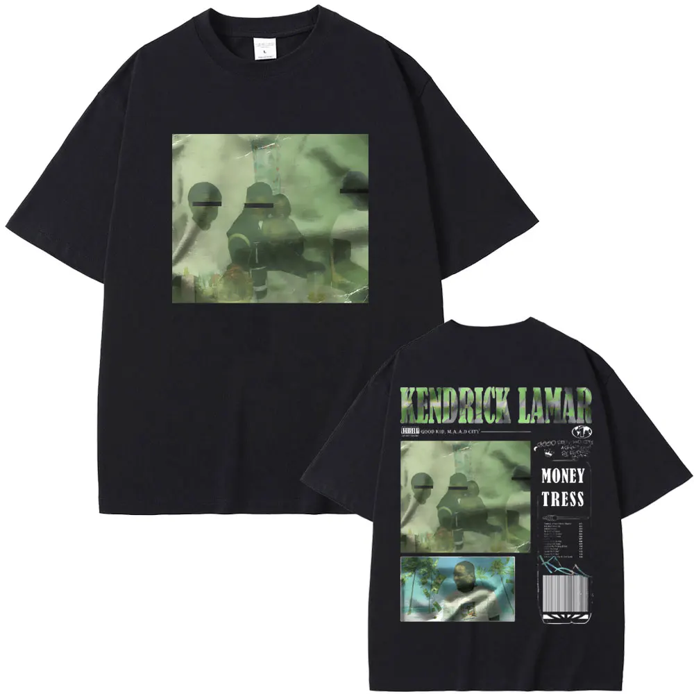 

Rapper Kendrick Lamar Good Kid Double Sided Print T-shirt Men Hip Hop Casual Tshirt Men's Oversized T Shirts Fashion Streetwear