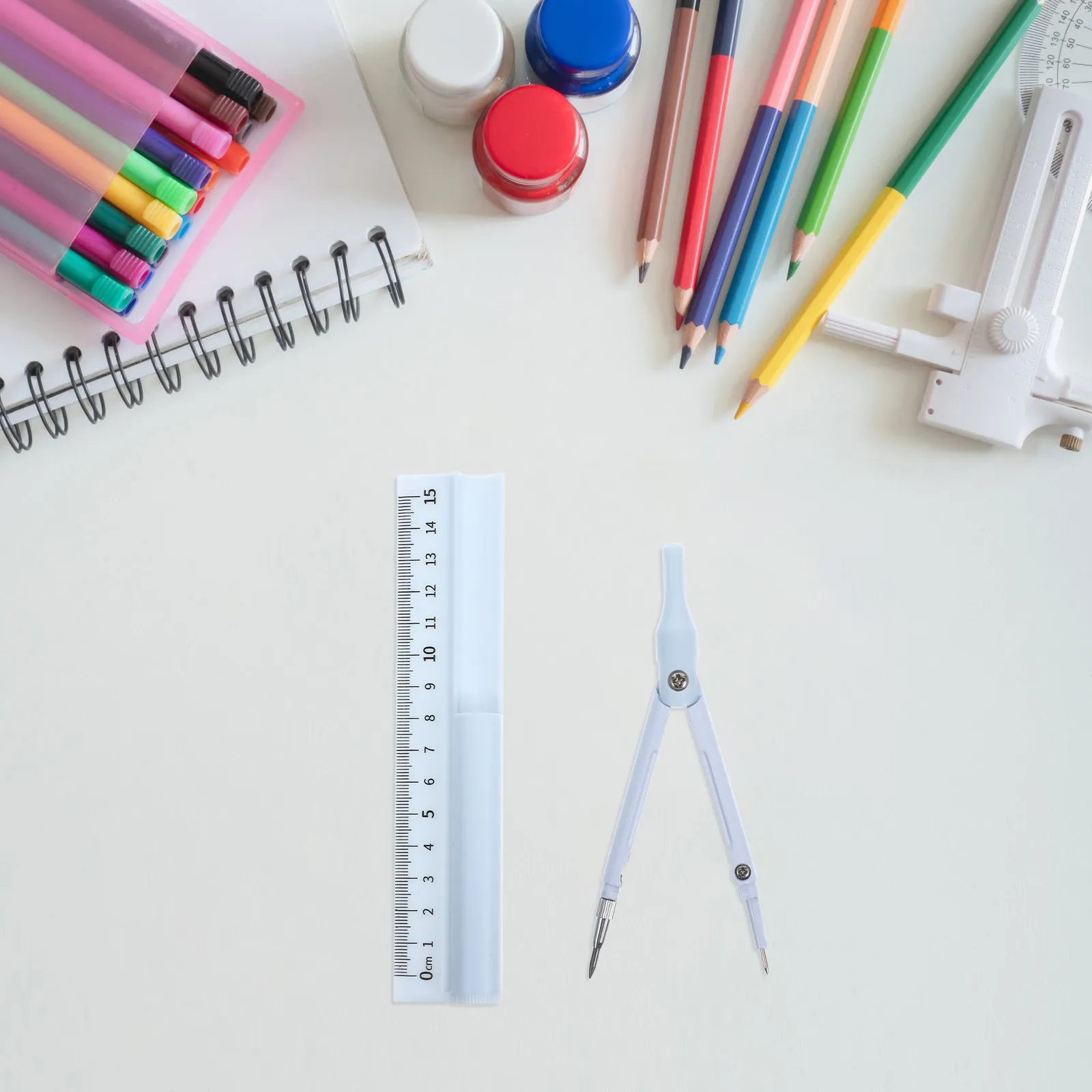 블루 다기능 컴퍼스 펜 자 세트 (학생, 예술가, 전문가용) 고정밀 소형 미술용품