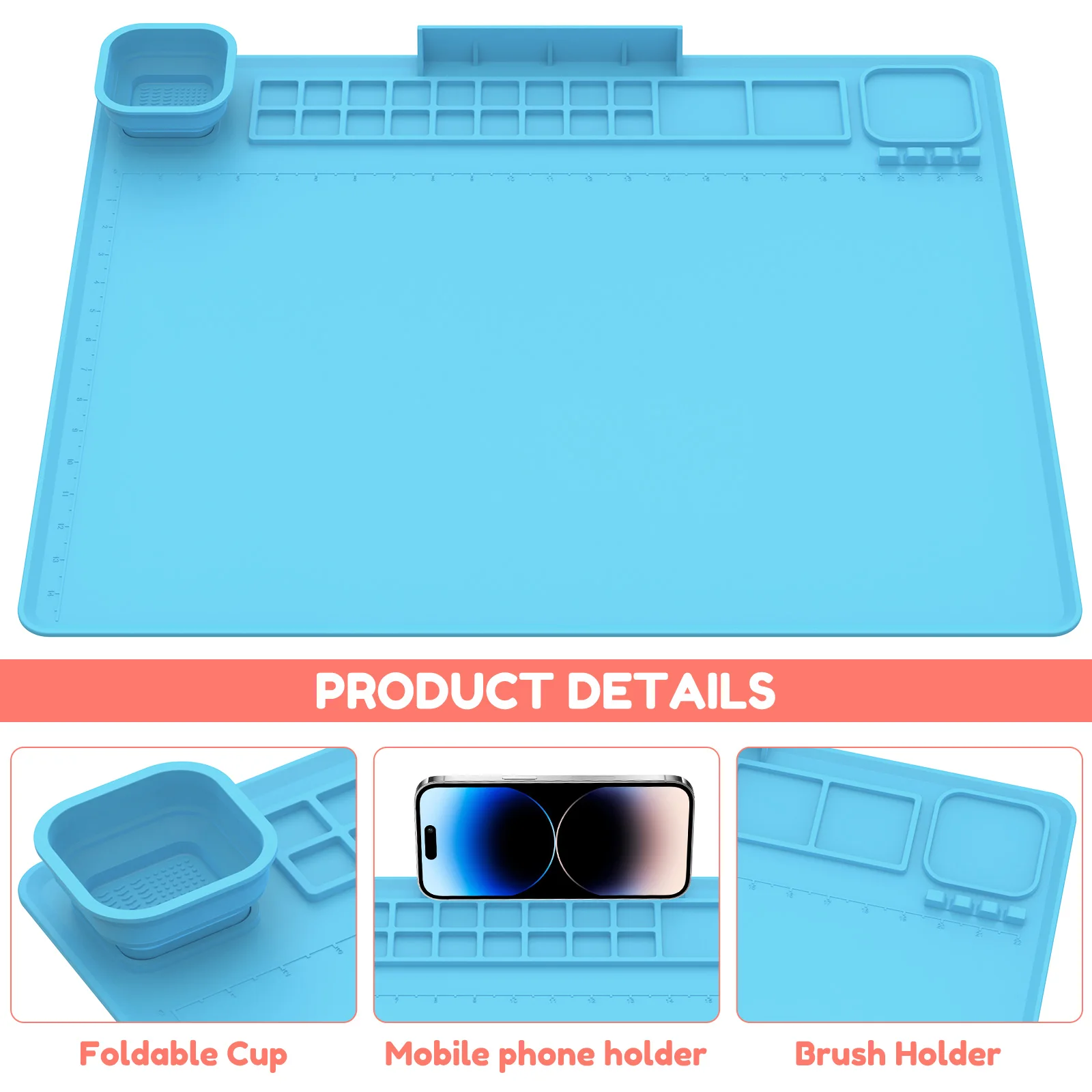 Silicone Art Mat Craft Graffiti Painting Mat Children's DIY Silicone Drawing Painting Scrubbable Pigment Palette Pad