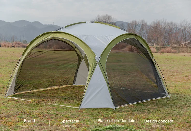 Mighty Dome Tent For Eight To Ten With Silver Coated Fabric Sun Shield