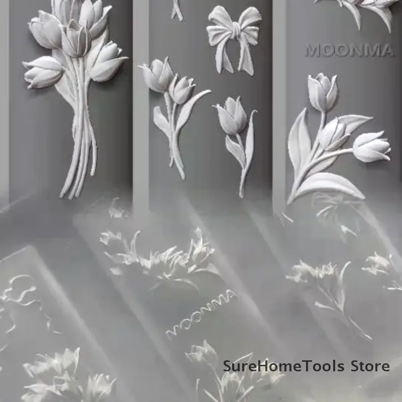 3D Transparent Silicone Nail Art Mold - Sweet Tulip Bouquet Flower Template for DIY Nail Charms & Manicure Decoration Design