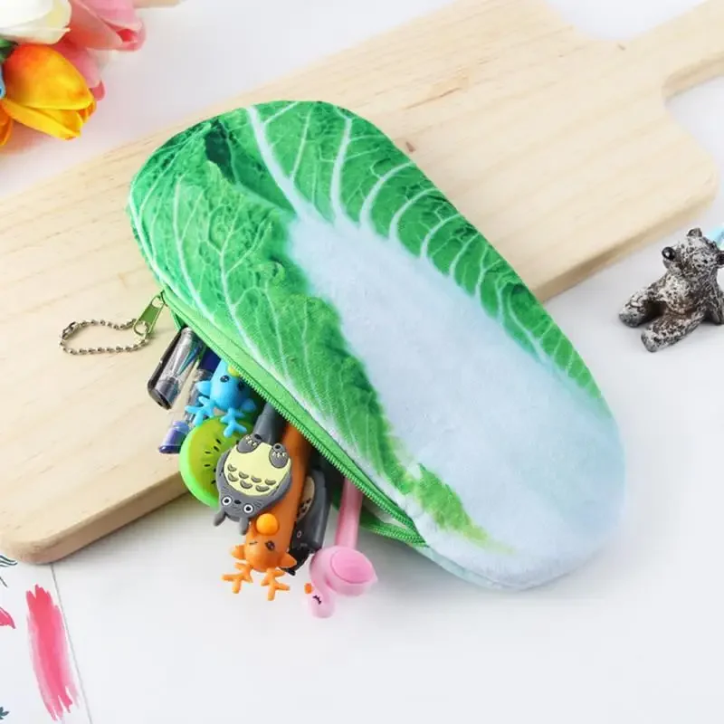 Funny Stationery Pencil Bag Cosmetic Bag Pencil Case Useful Fruit Vegetable Office School Supplies Plush Box Students Kid pencil cases