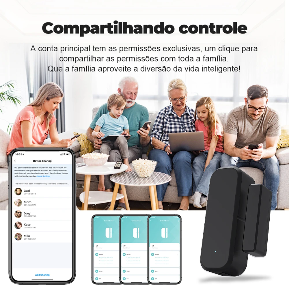 For WiFi Door Sensor Window Sensor Home Wireless Door Detector Life APP Remote Control For Alexa G-oogle Home