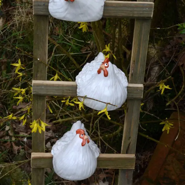Vicces Csirke Szobrok Mezőgazdasági Művészeti Backyard Kerti Dekoráció Dísz Udvari Húsvéti - Image 3