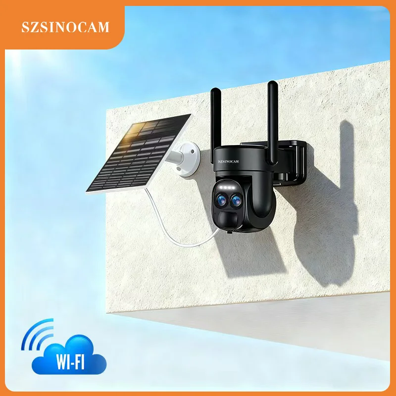SZSINOCAM Wifi Camera Outdoor 3MP Dual Lens Dual Screens Black Surveillance Camera Night Vision Human Detection Security Camera 1