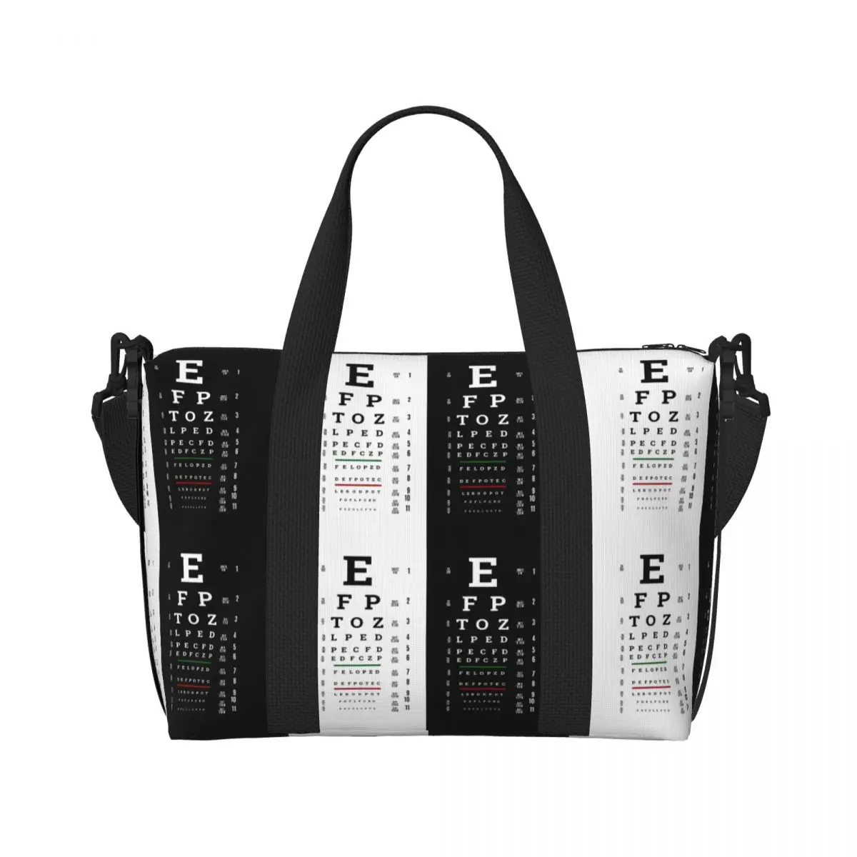 Large Snellen Chart Eye Test Tote Bag for Women Optometrist Optician Shoulder Shopping Gym Beach Travel Bag