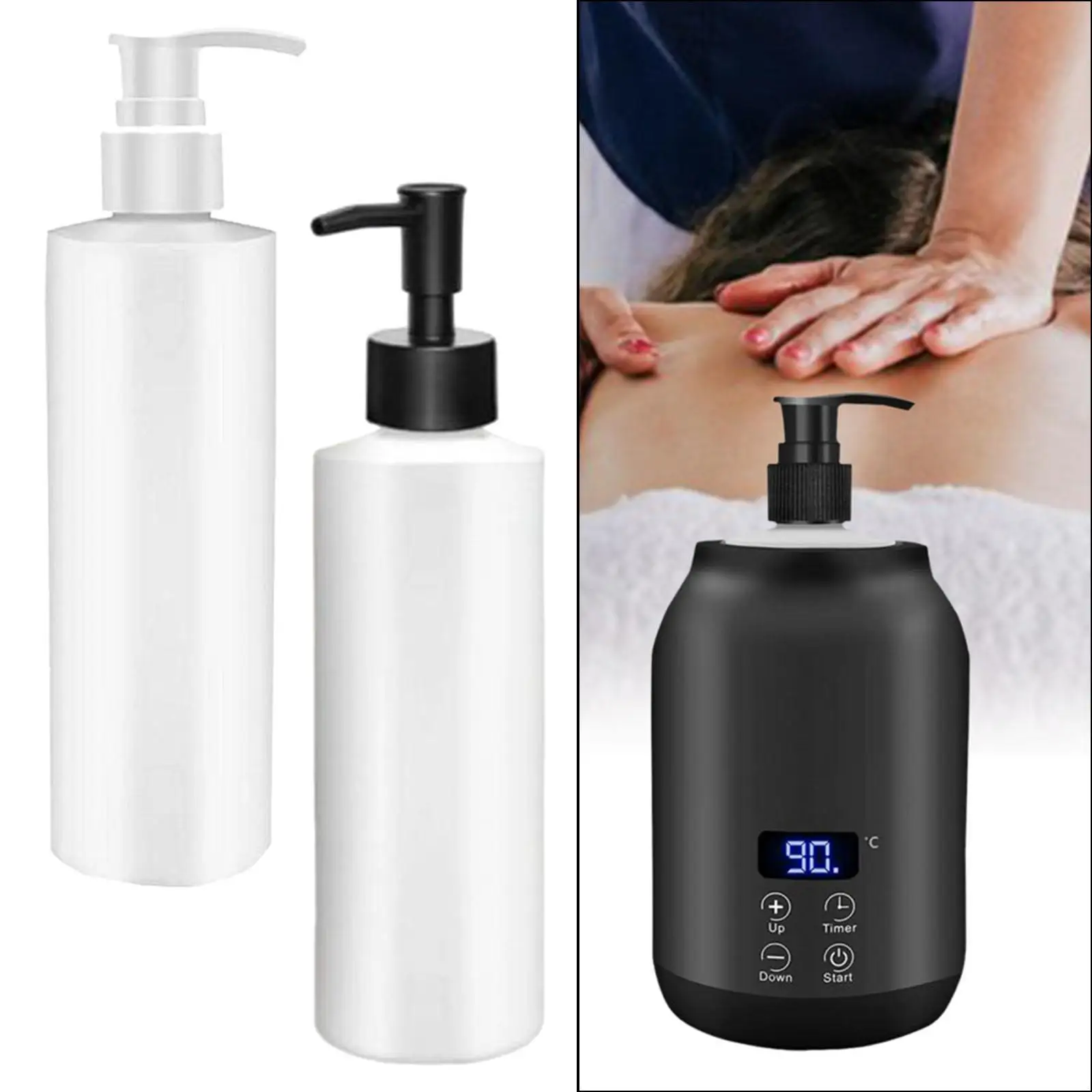Massageölflasche, Mehrzweck, für Salon, SPA, für Cremelotion, Massagewerkzeuge, professionelles tragbares Ölflaschenwärmer-Zubehör Massage Oil Bottle Multipurpose for Salon SPA for Cream Lotion Massage Tools Professional Portable Oil Bottle Warmer Accessory