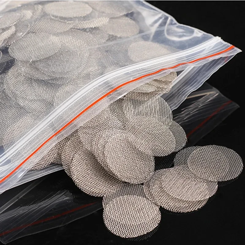 Smoking Accessories 100/500pcs Stainless Steel Gold Screens Hookah Water Pipe Tobacco Silver Filters 20mm Thick