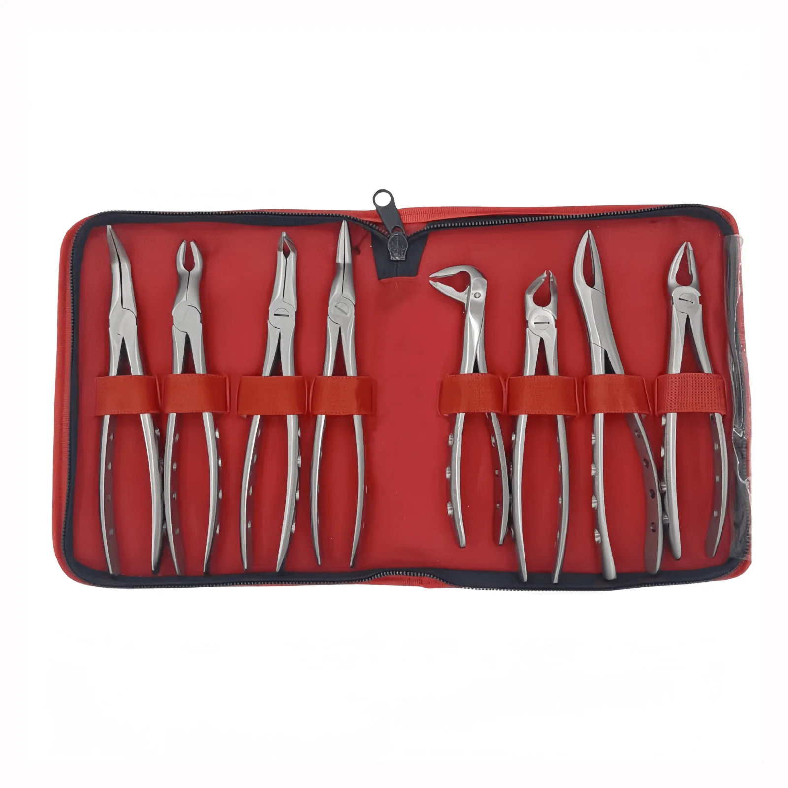 Kit de pinzas de extracción de dientes dentales, juego de alicates de extracción de dientes, herramienta Dental de ortodoncia mandibular maxilar curvado Dental, 8 Uds.
