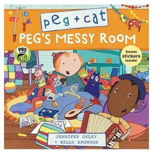 Детские книжки Peg Cat's Messy Room, для детей 3-6 лет, английские книжки с картинками, 9781536203462