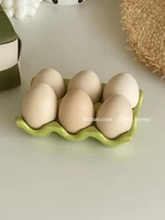 Korean Style 6-cell Ceramic Egg Tray with Personalized Egg Storage Compartments 2