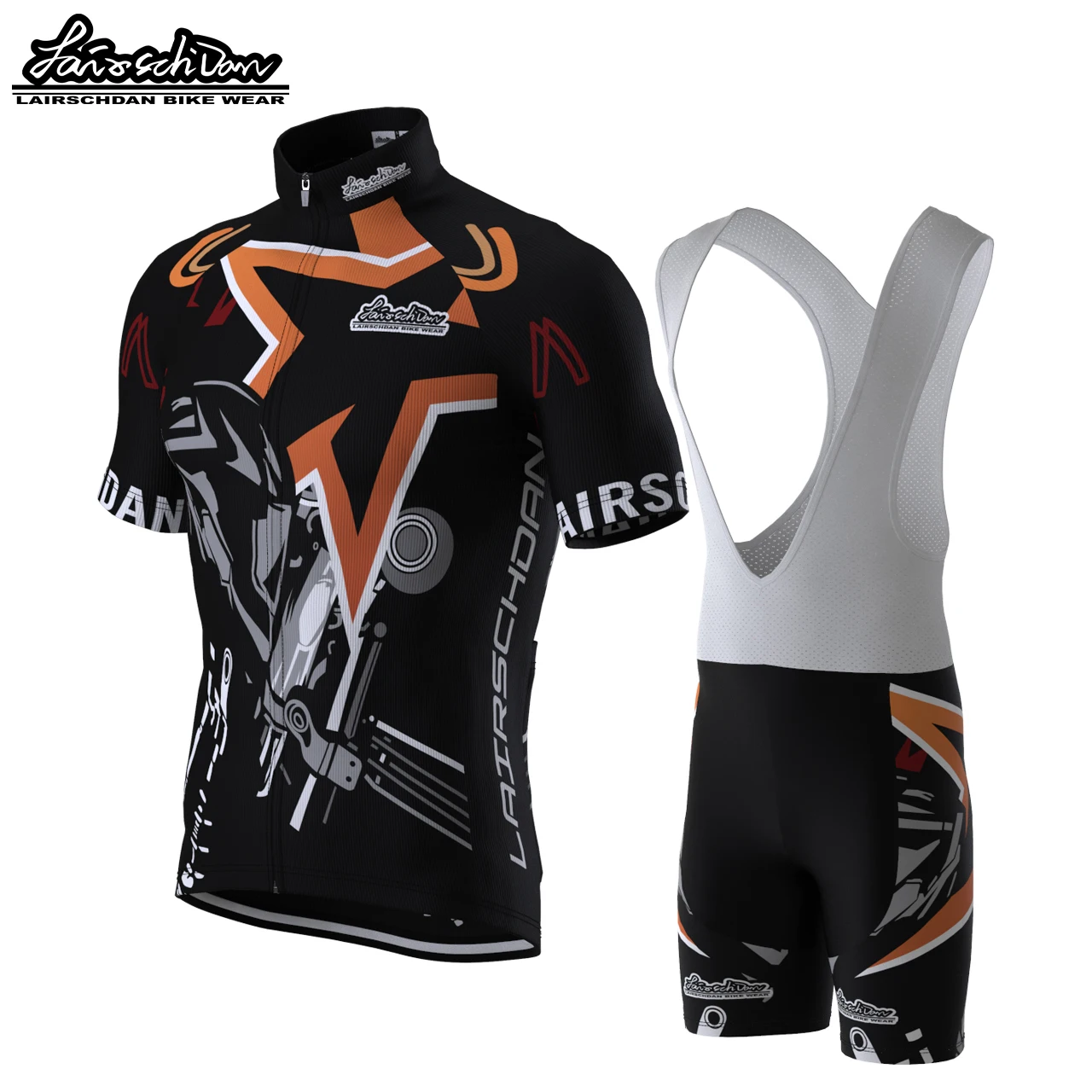 LairschDan Bike Shirt Men Summer Short Sleeve Jersey Set MTB