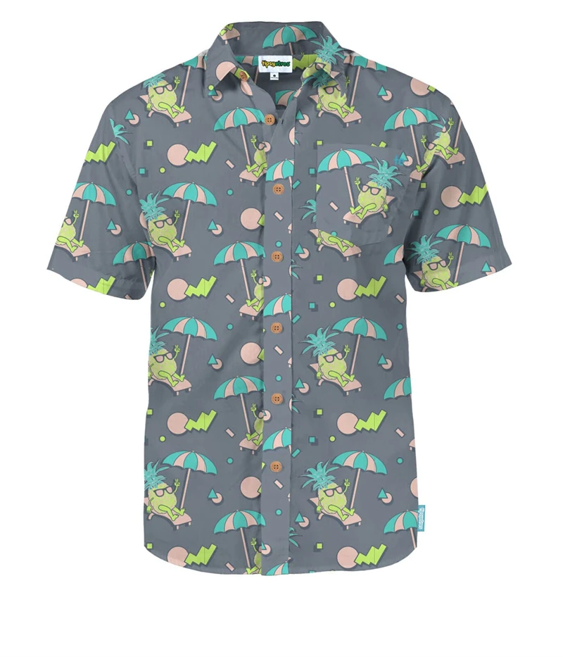 

Summer Hot Sale Hawaiian Shirt For Men 3d Funny Surfing Leaf Printed Men's Beach Shirts Oversized Cool Blouse Clothes Streetwear