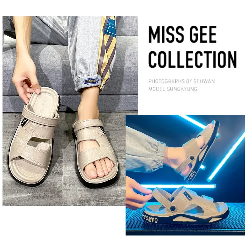 الرجال الصيف إيفا الصنادل شباشب على الموضة داخلي خفيفة الوزن لينة المضادة للانزلاق الشقق الرجال الصنادل في الهواء الطلق الشاطئ الصنادل المفتوحة تو