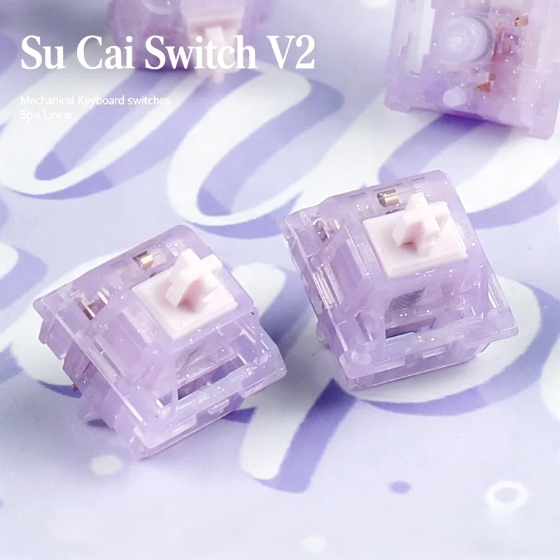 SU 컬러 V2 스위치 선형 스위치 5핀 37g 45g Thocky Sound POM DIY 게이머를 위한 부드러운 맞춤형 기계식 키보드 액세서리