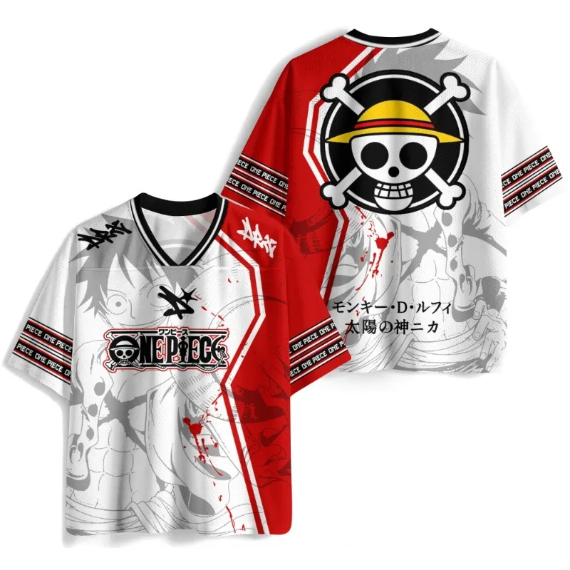 2026 _ New Style _ Fashion _ One Piece Anime _ Fun Jerseys _ Luffy _ Campus Style Short Sleeves _ Sports Style Mesh Fabric 3