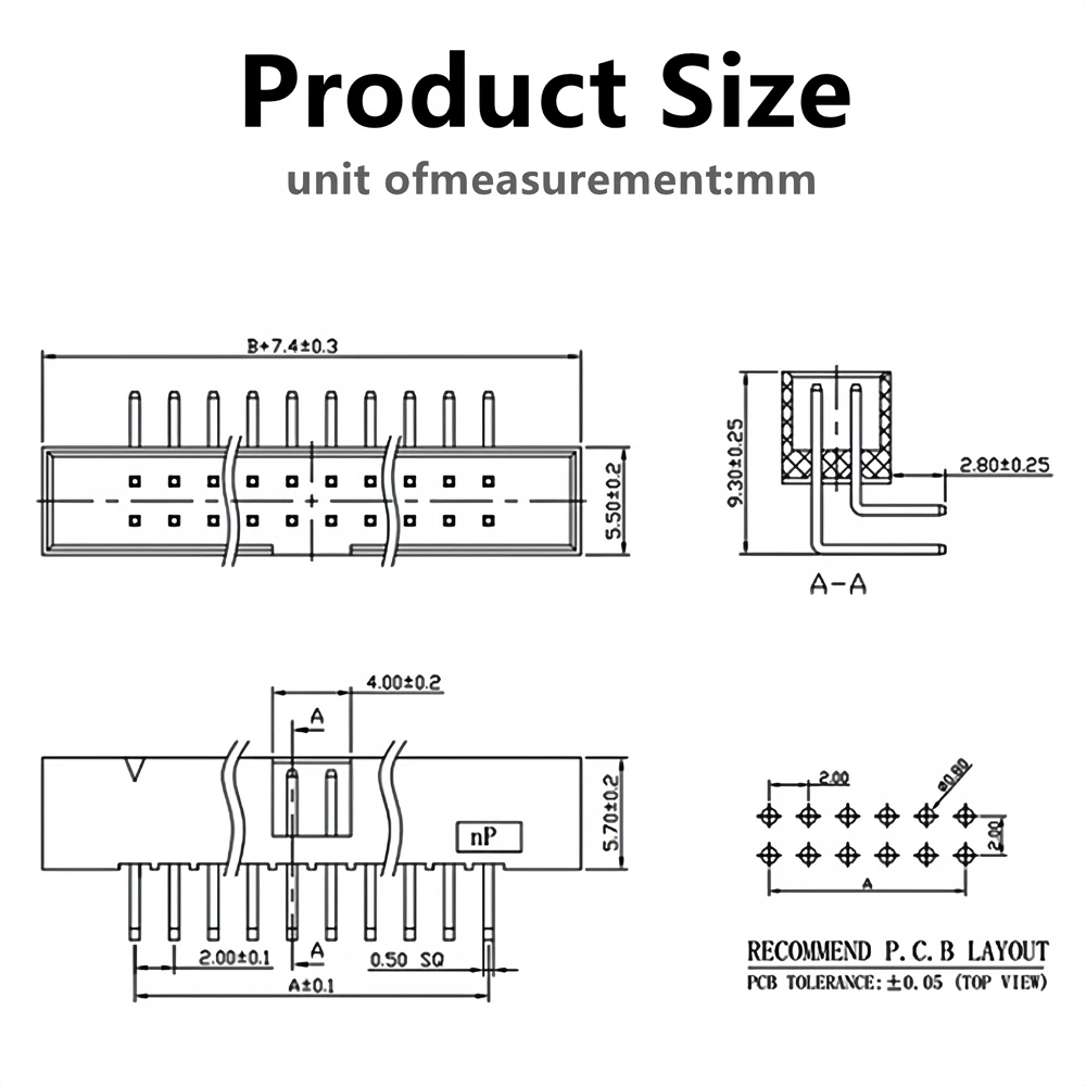 10/50pcs DIP 2.0mm 6P 8P 10 12P 18P 20P 24 34P 40P 50 60pin MALE SOCKET Bent needle idc box headers PCB CONNECTOR DOUBLE ROW DC3