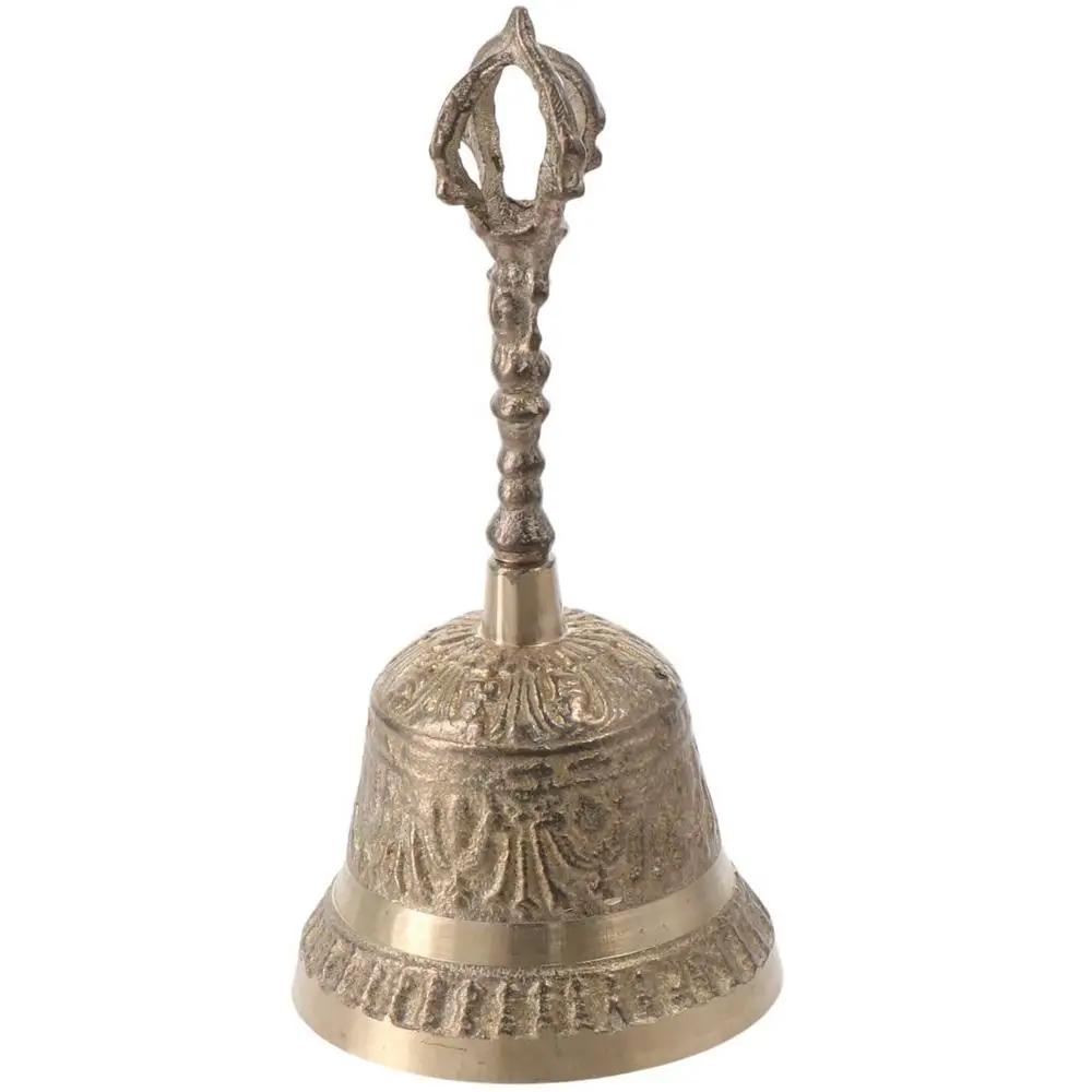 1PC Hand Bell,High Brass Antique Handbell for Home Decoration and Hotel Service