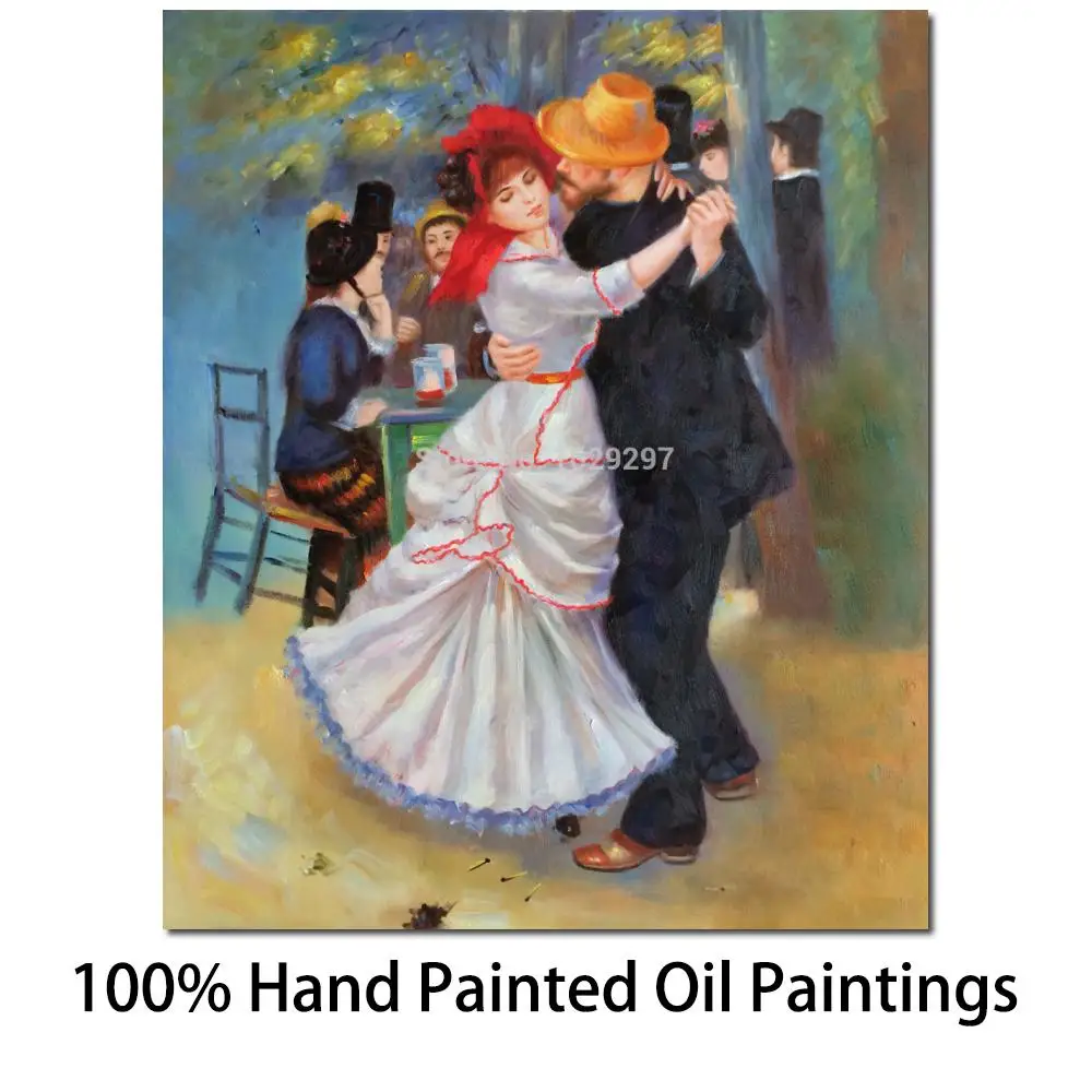 

Handmade Pierre Auguste Renoir Oil Painting Dance at Bougival Canvas Art Modern Impressionist Portrait Artwork Wall Decor Gift