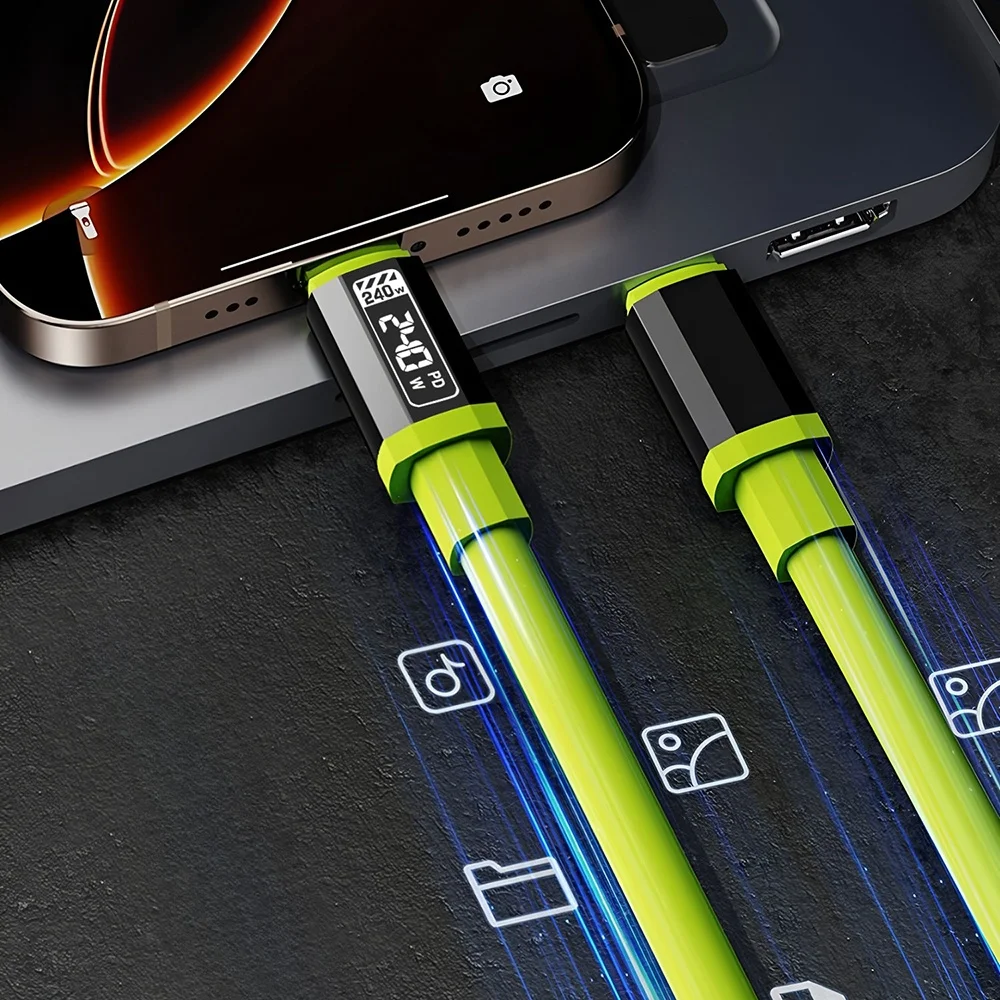 240W 0.3m/1m/1.5m/2m Quike Charging USB Type-C To Type-C Data Cable USB A to Type-C For iPhone Huawei Xiaomi Samsung Charge Cord 3