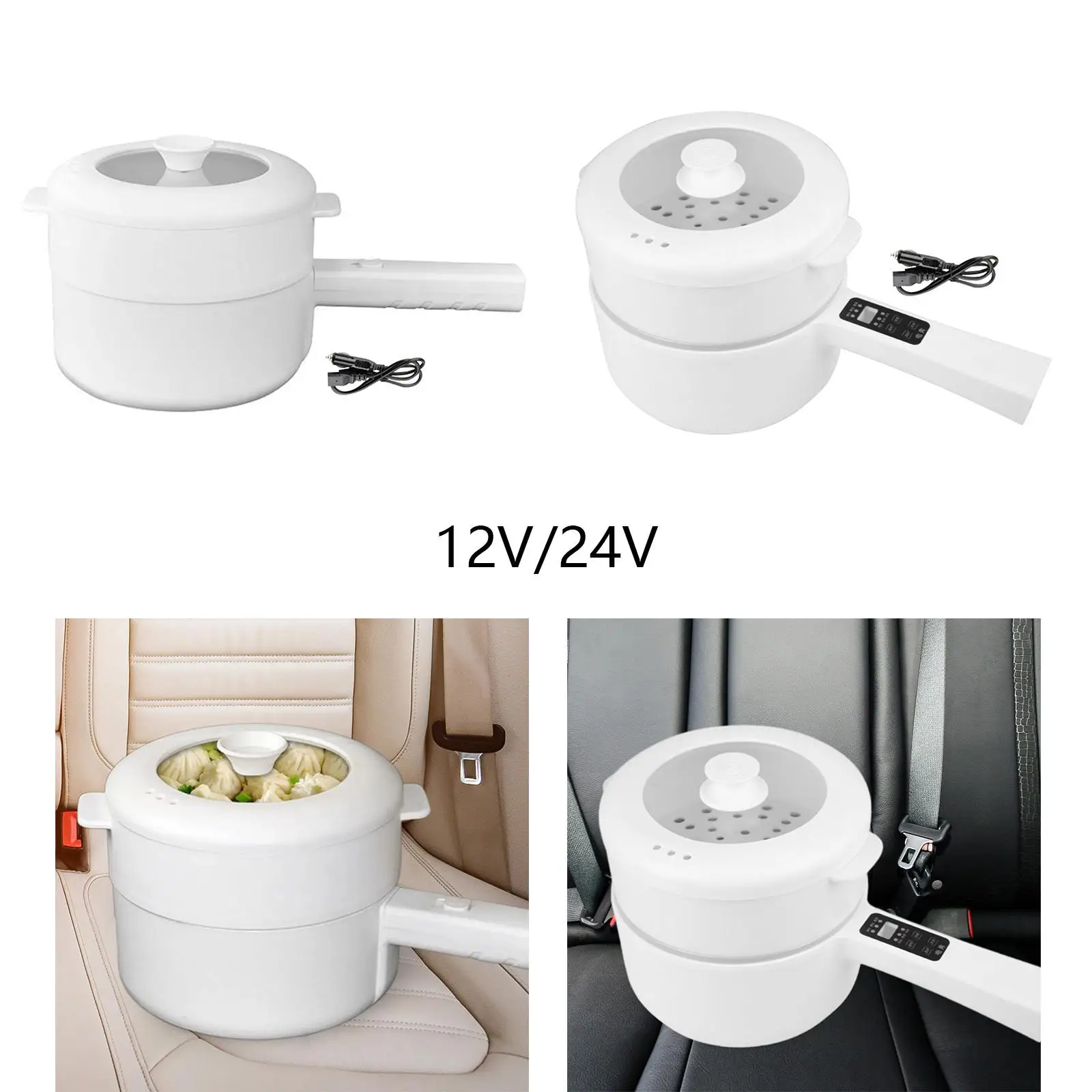 Electric Pot Noodles Cooker Frying Pan Nonstick Soup Pot Portable Multipurpose Ramen Cooker for Steak Soup Eggs Pasta Ramen 3