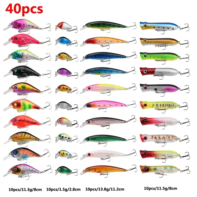 5 Esche Artificiali Da Pesca Topwater - Minnow Esche Rigide Per Trota, Persico E Luccio In Acqua Dolce E Mare