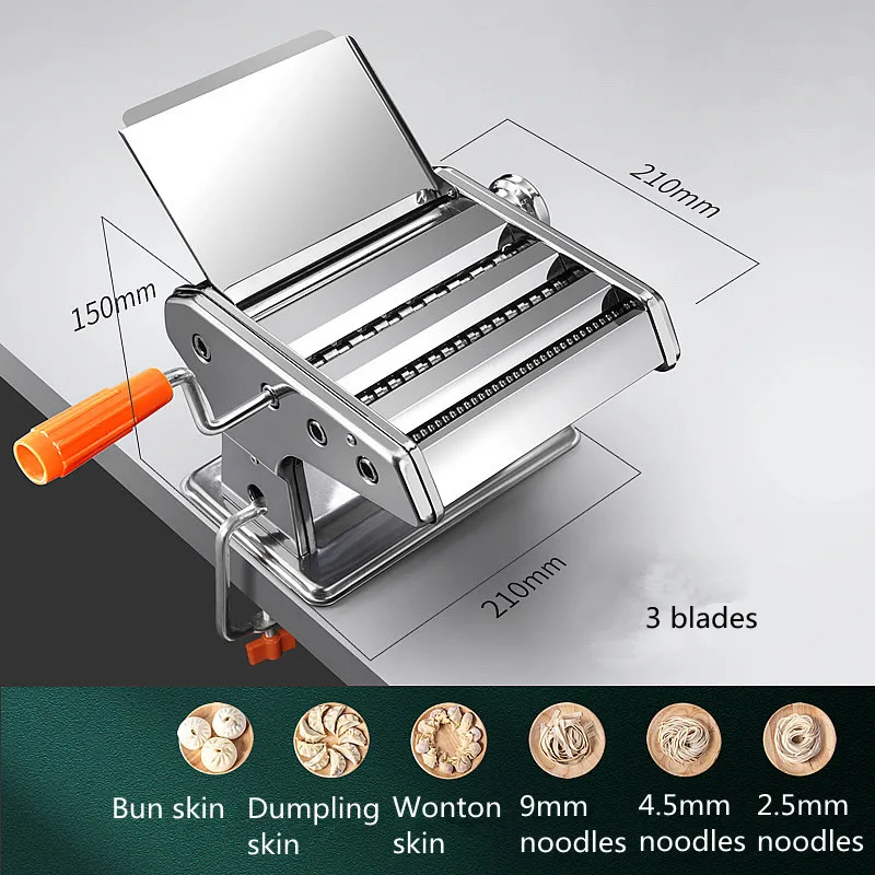 Stainless Steel Pasta Maker manual noodle machine Small multi-functional dough press Machine dumpling wonton skin machine stainless steel household manual noodle press article cha squeezer acid his corn noodle maker now pressure acid his tools