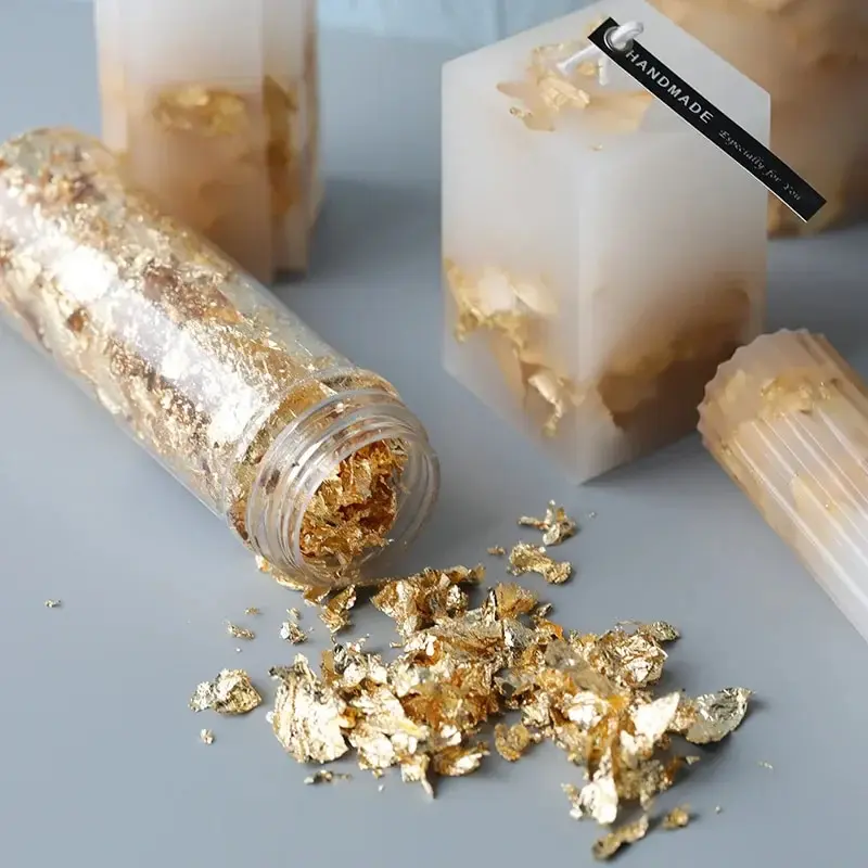 Metallic Foil Flakes 2g/1g Metallic Foil Flakes Gold Foil Flakes for Resin Nails Painting Candle Crafts and Resin Jewelry Making