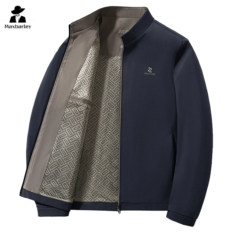 2024 New Autumn Men's Jacket Brand Business Casual Windproof Jacket Men's High Quality Office Stand Collar Coat Men's Clothing