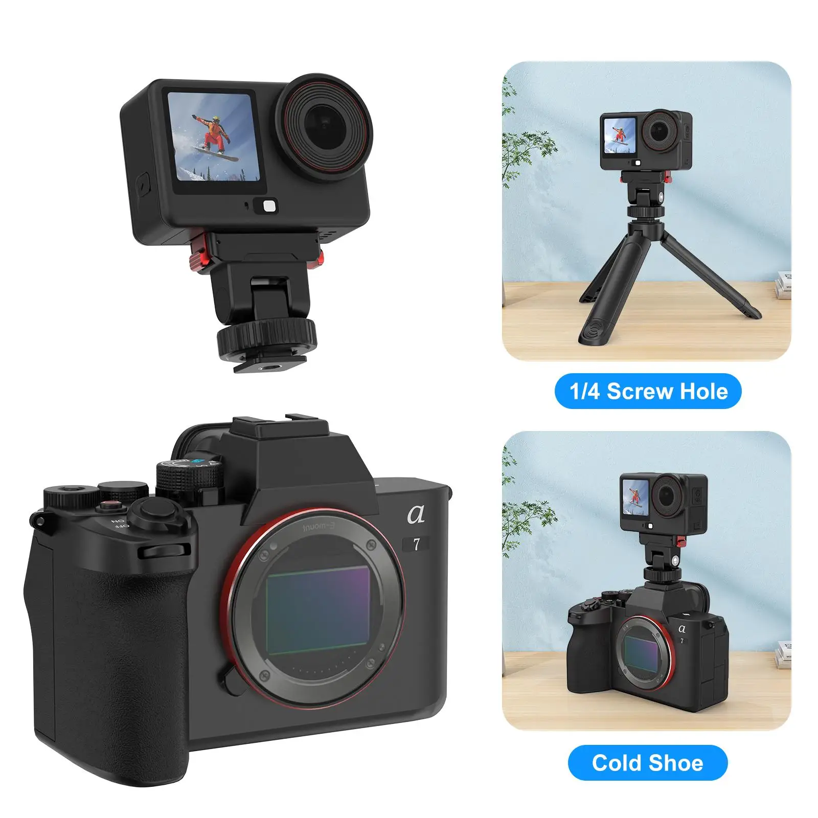 For DJI Osmo Action 6 / Nano PULUZ Plastic Gimbal Quick-Release Base Mount
