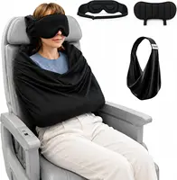 Masque pour les yeux réglable 3-en-1, système de soutien pour le sommeil en avion, oreiller de voyage multi-usage, confortable pour le bureau et la maison, idéal pour les voyages 1